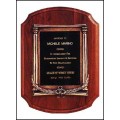 P1438 Solid American walnut plaque with an antique bronze casting.
